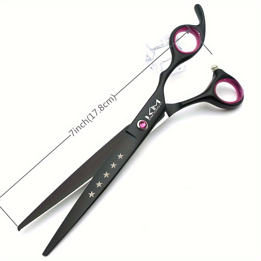 2-in-1 Professional Dog Grooming Scissors Set: Straight, thinning, curved, and chunkers (with comb)