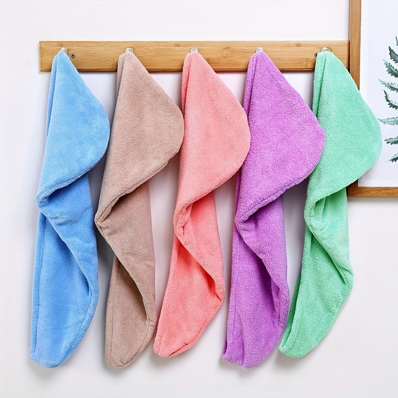 Lightweight cotton hair towel wrap for women with quick-dry knit fabric, hooded design for easy wear, ideal for bathroom use.