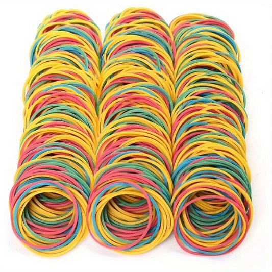 38mm elastic rubber bands in a pack of 100, 333, or 555 for office, school, and home use.