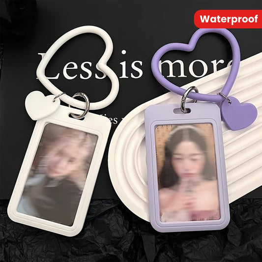 Protective waterproof card holder with keychain featuring Kpop idol photocards for credit cards, bus passes, IDs, and bank cards. Perfect for students and stationery lovers.