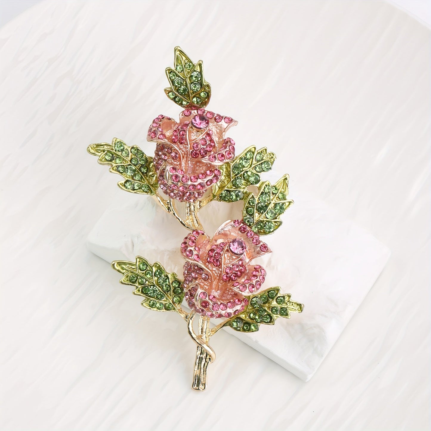 Elegant Rhinestone Rose Brooch - The Perfect Accessory for Suits & Dresses, Great for Valentine's Day or Christmas Gift Giving