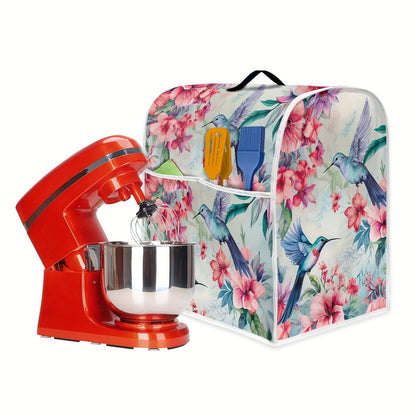 Stylish Floral Hummingbird Stand Mixer Cover - Simple to Clean, Machine Washable Dust Protector for 6-8 Quart Kitchen Mixers