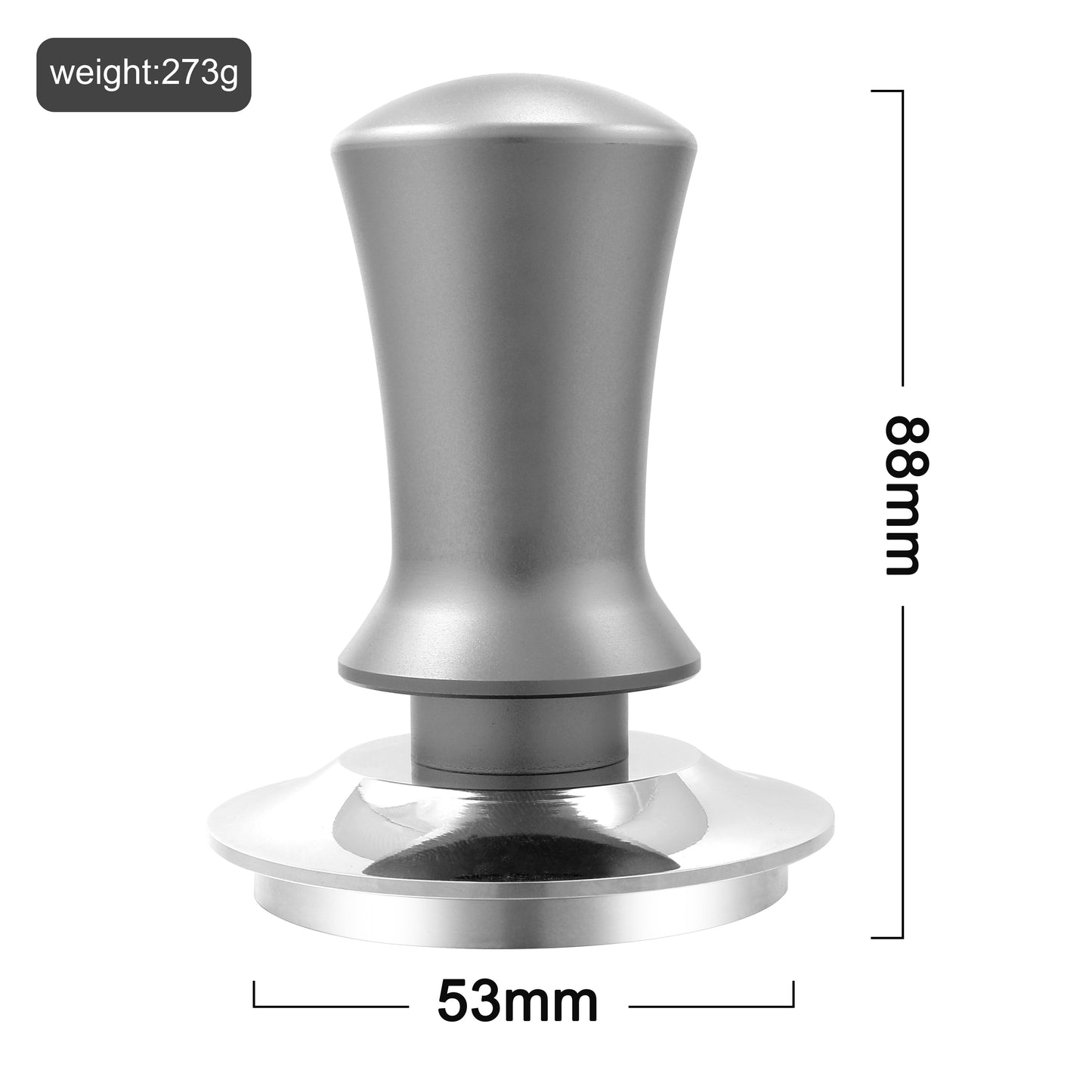 Espresso Tamper Set includes 51/53/58mm sizes, designed for professional baristas. Features spring loaded mechanism and stainless steel base compatible with Rancilio, Gaggia espresso machines.