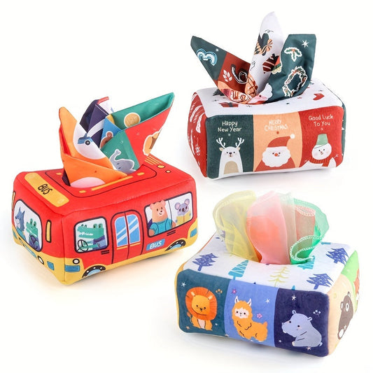 Sensory Toys for Babies: Baby, Newborn, Toddler - Magic Tissue Box for Boys and Girls, Washable and Reusable, Early Childhood Learning Toys and Baby Gifts