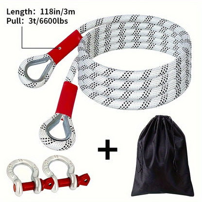 Off-road and SUV Special Traction Rope, 18143.69KG/18T, Car Rescue Hook.