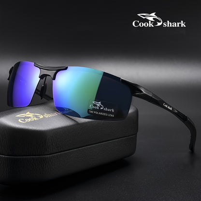 Cook Shark's new high-end polarized sunglasses offer UV protection for men who drive or fish.