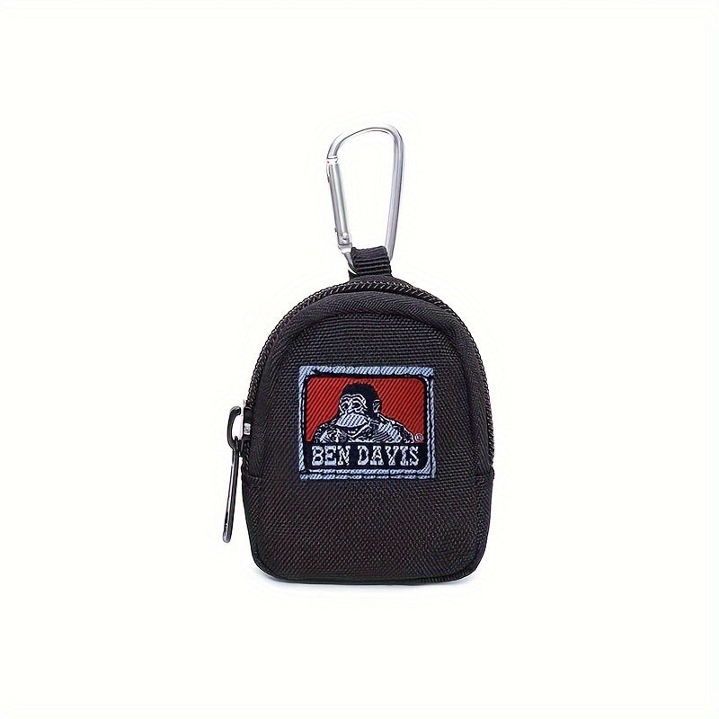 Keychain pouch with carabiner clip featuring the Ben Davis Gorilla logo, perfect for holding keys and small items on-the-go. Ideal for casual use as a mini accessory case.