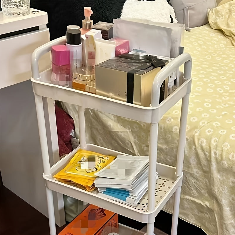 Christmas Three-Layer Rack Trolley Floor Gap Kitchen Multi-Layer Mobile Bathroom Bedside Storage Shelf