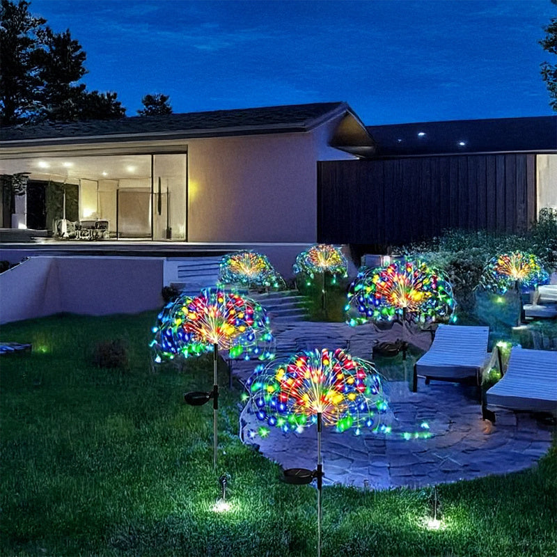 FACHOI Solar Firework Lights - 420 LED, 8 Modes, Ideal for Outdoor Decor, Patio, Pathway, Party & Wedding.