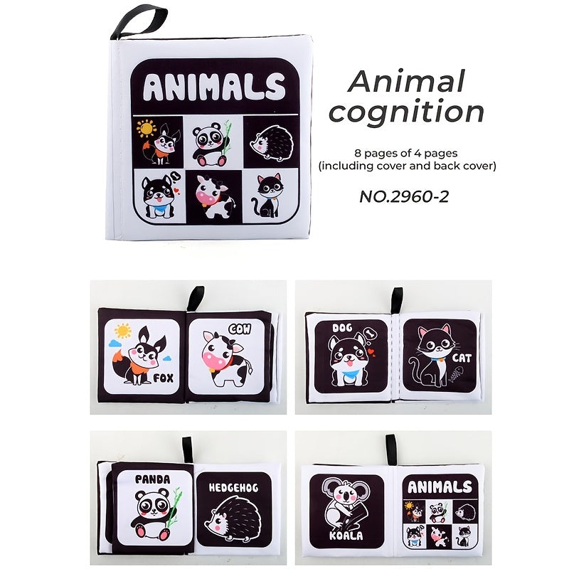 Enhance your toddler's cognitive development with the Black & White Cloth Book!