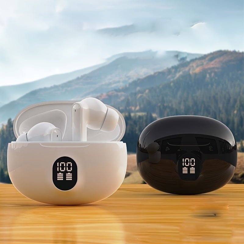 Stylish LED wireless earbuds with long battery life, lightweight and comfortable design, compatible with multiple devices. Ideal for daily use, work, study, sports, or as a gift.