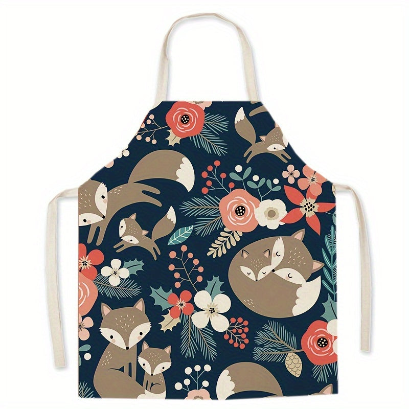 Tuxum mavzusidagi polyester apron, yog' va dog'lardan himoya qiluvchi, 100% to'qilgan polyesterdan tayyorlangan.