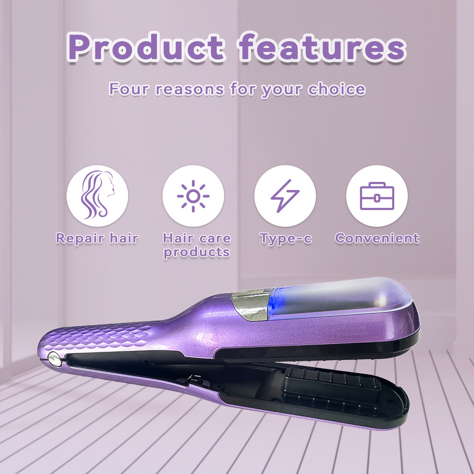 Multifunctional hair trimmer with USB rechargeable 500mAh lithium battery, dual-sided blade, portable tail clipper for rough and damaged hair removal, ABS body material.