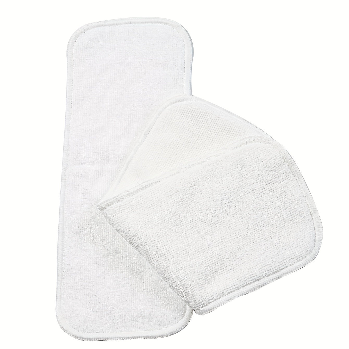 5 washable diaper pads with 3 layers, suitable for use with plug-in baby cloth diapers. These ultra-fine pads are super absorbent and measure 35.0*13.49cm in size.