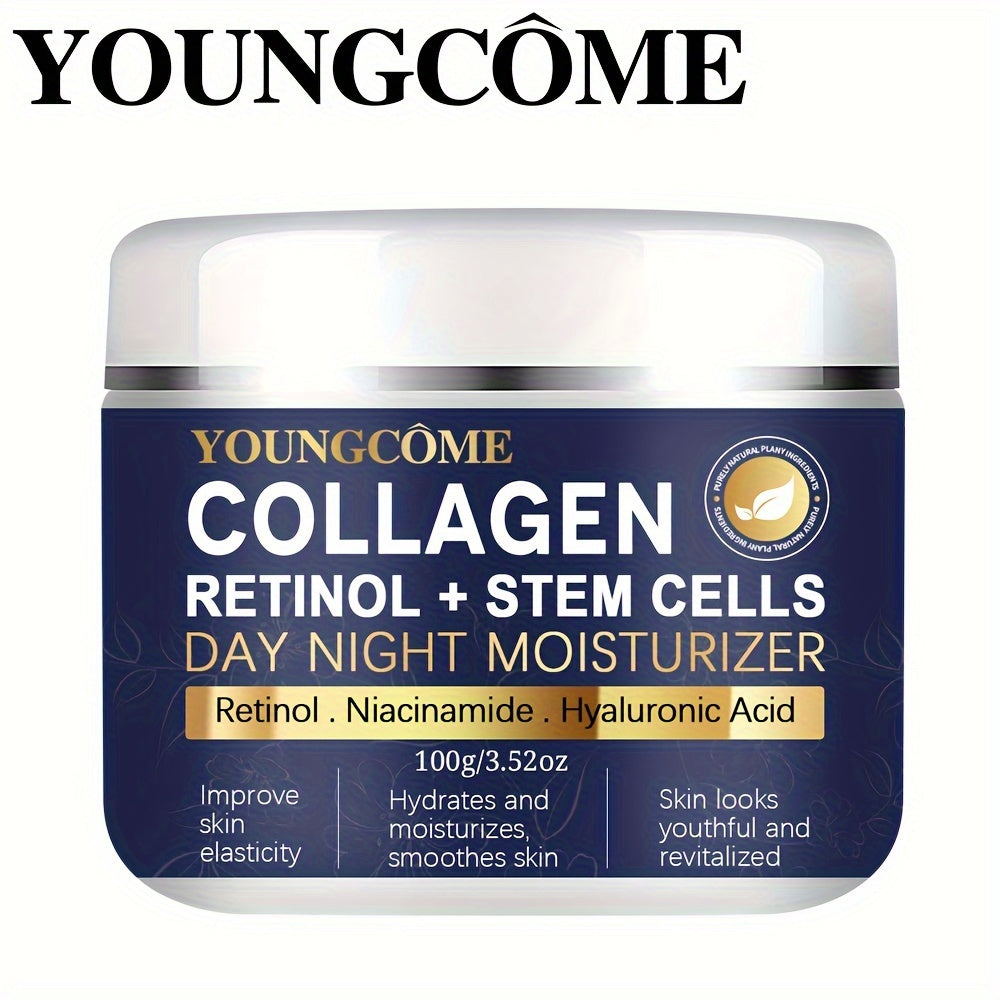 YOUNGCOME Collagen Retinol Day Night Moisturizer with Hyaluronic Acid, Vitamin C & E, Glycerin for All Skin Types - 30G/60G/100G Options