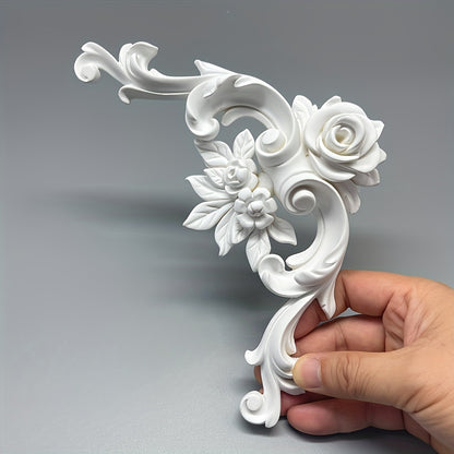 French style plastic corner flower molding for elegant living room and TV wall decoration, perfect for home renovation.