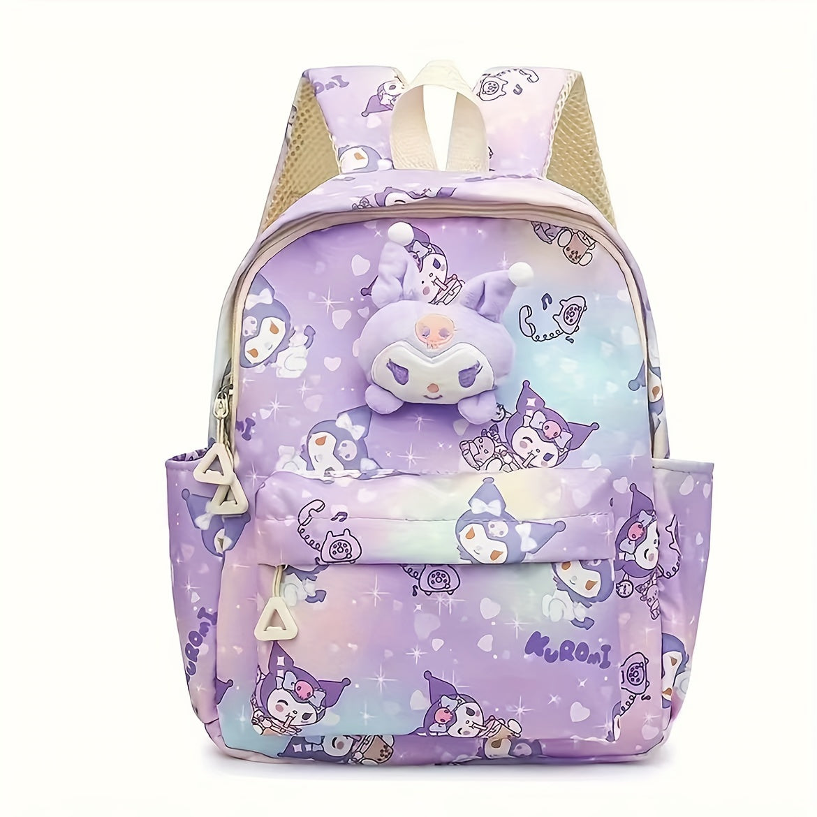 Charmer backpack featuring Sanrio's hello kitty, Kuromi & Mymelody - Cute anime daypack for women, perfect for school and travel.