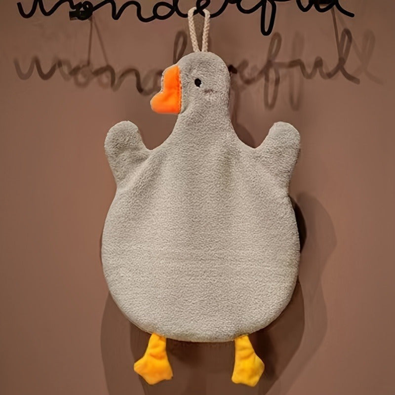 1 piece cartoon duck hand towel: ultra absorbent, quick-dry, durable, and stylish for kitchen or bathroom.