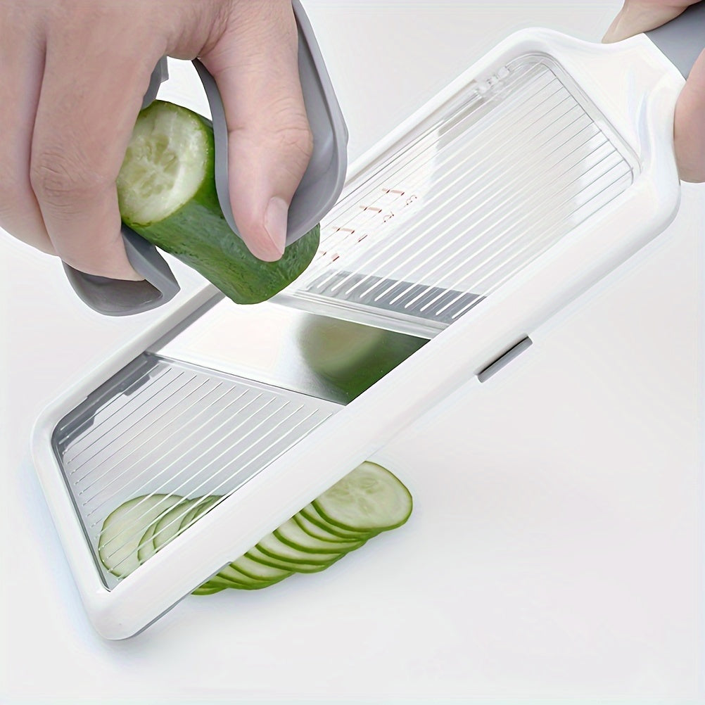 1 piece of a handheld vegetable cutter, ideal for slicing vegetables like salad, zucchini, carrots, onions, and more. The adjustable thickness cabbage shredder slicer is a must-have kitchen accessory.