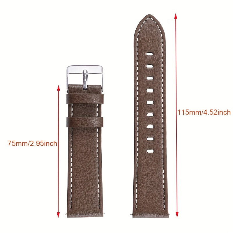 Get a stylish 1pc 22mm/20mm strap for your Samsung Galaxy Watch 6 Classic or Galaxy Watch 5/4/3. This PU leather band also fits Huawei watches and features a quick-release design. The perfect gift choice for any watch enthusiast.