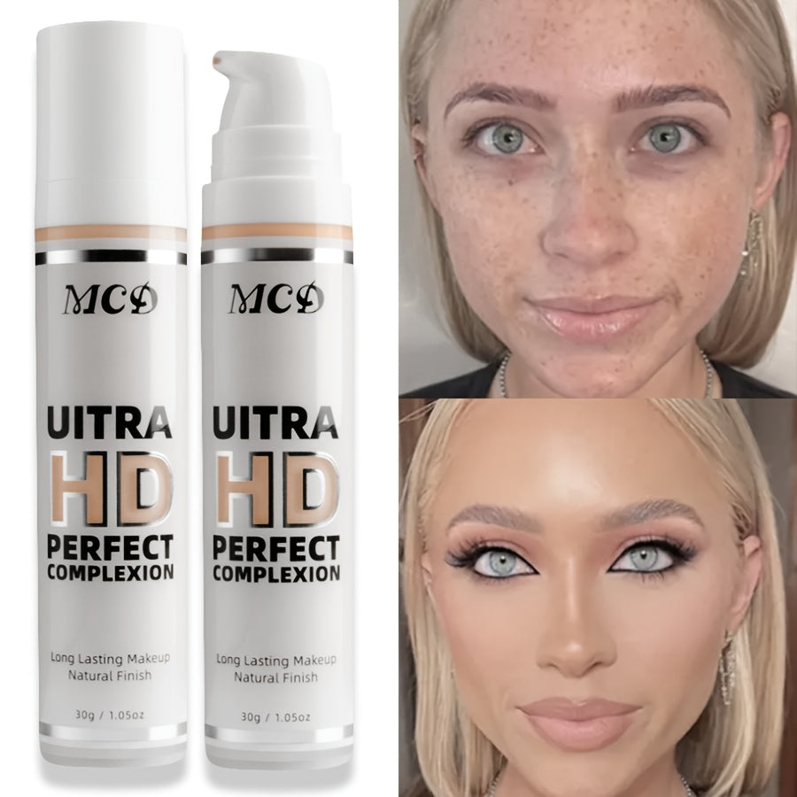 MC Ultra HD Perfect Complexion Liquid Foundation - Matte, Waterproof, Invisible Pores, Natural Shine, Long-Lasting, All Skin Types