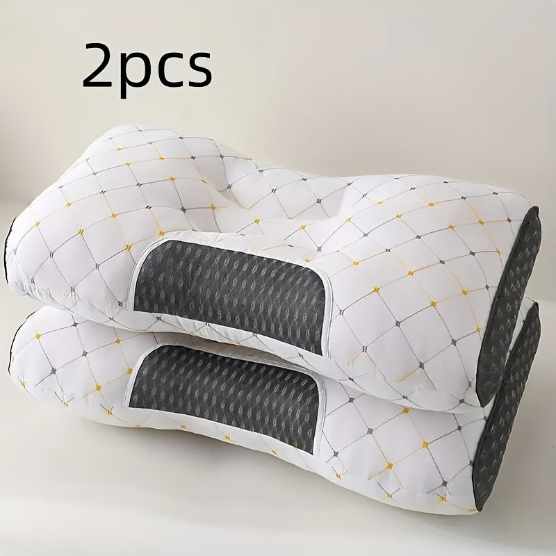 Get a set of 2 Multifunctional One Night Sleep Massage Pillows with Area Support and Medium Soft Polyester Fiber - Perfect for Sofa, Office, Bed, and Camping. Makes for a great All Seasons Gift Blanket.