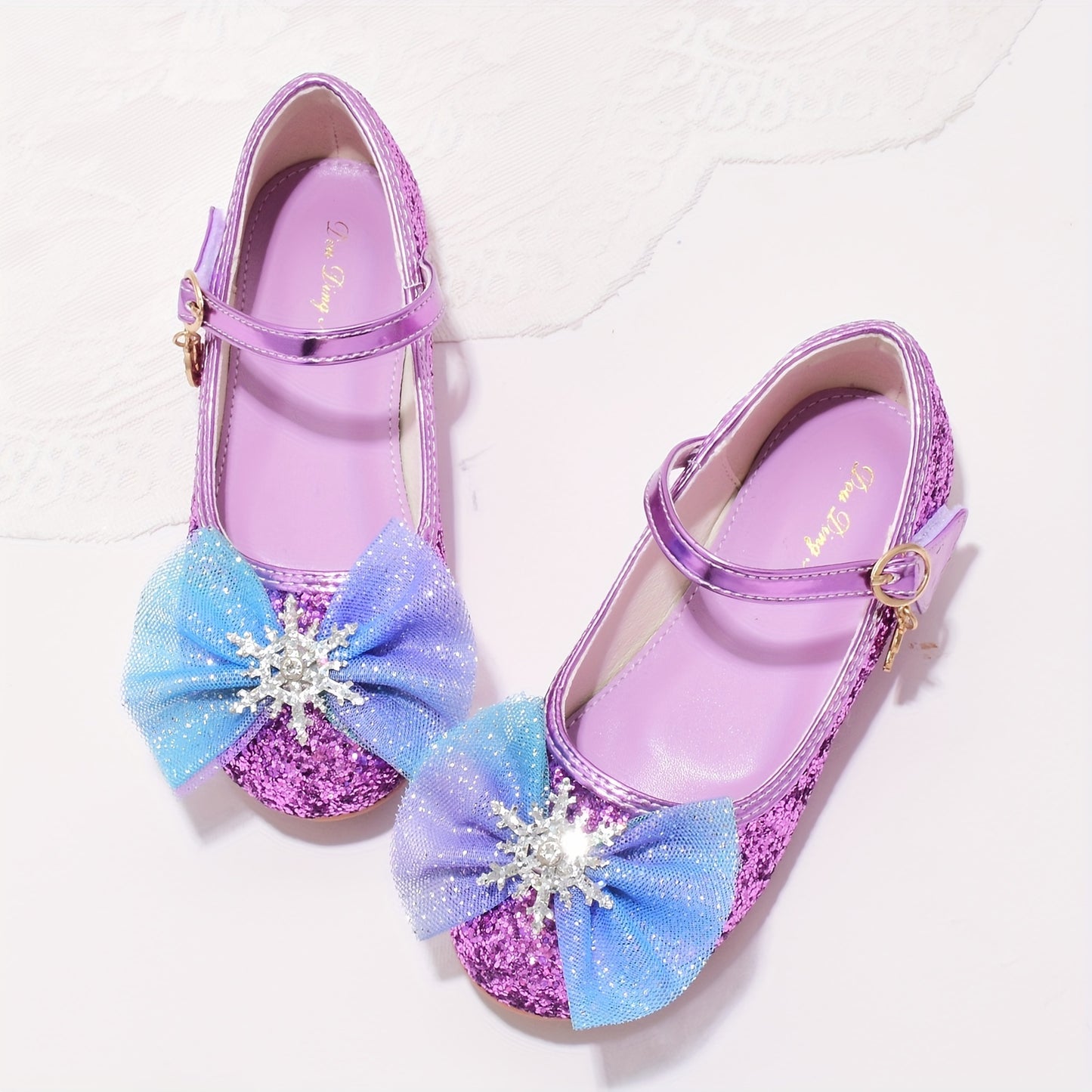 New blue crystal shoes for girls, perfect for little princesses with soft soles.