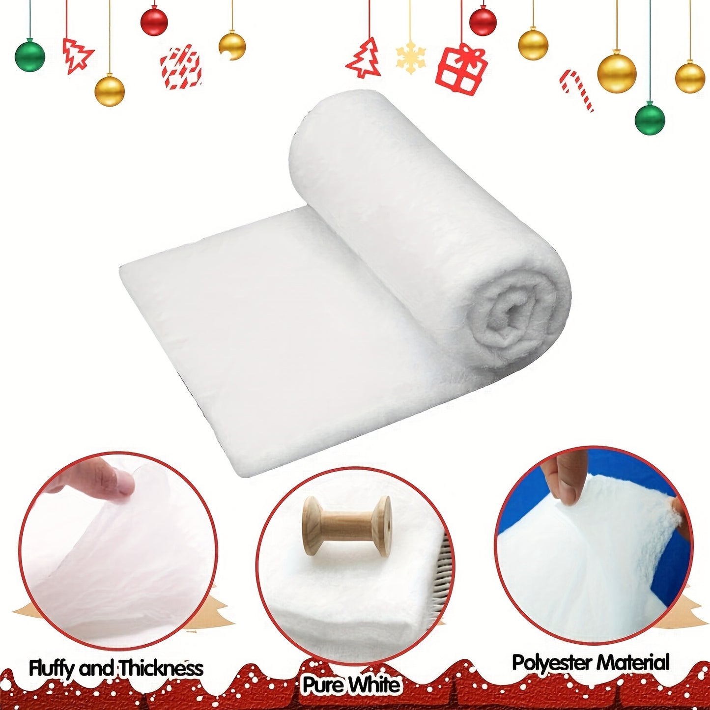 Fake snow blanket for Christmas decor and winter parties.