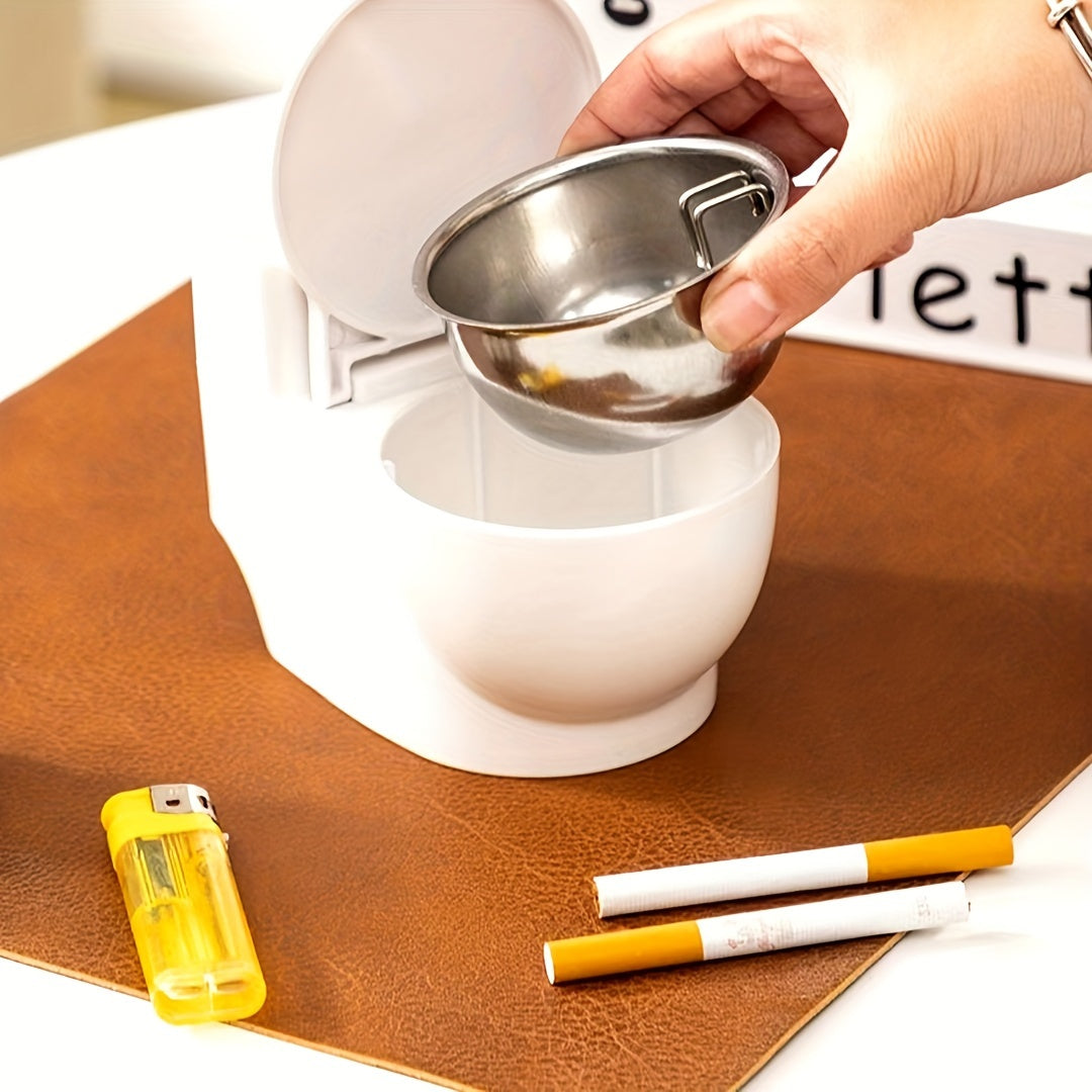 Stylish dual-purpose toilet ashtray with lid for living room or bathroom, dustproof and high-end.