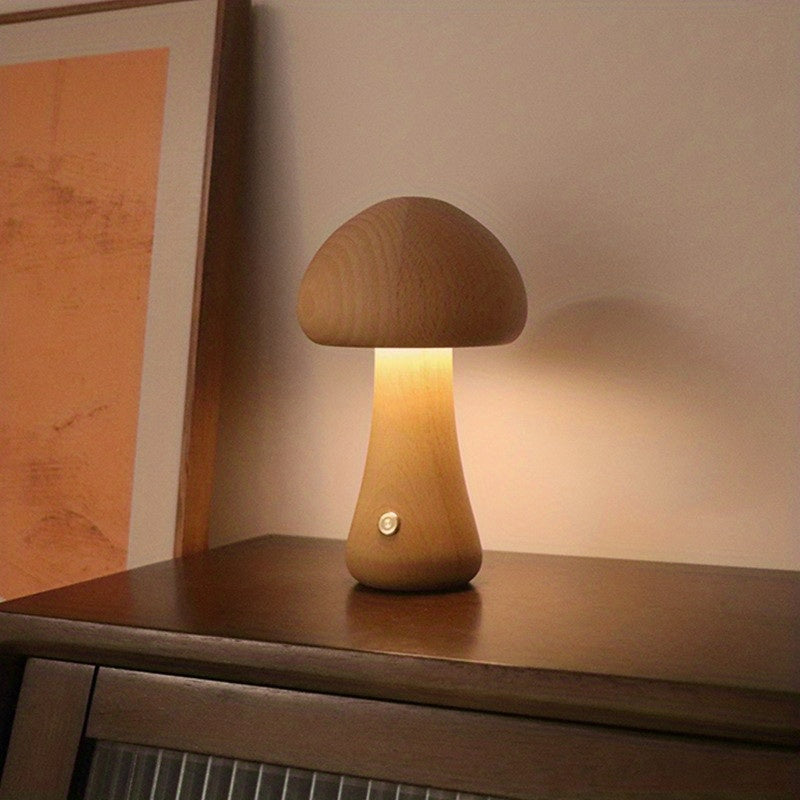 Dimmable LED Mushroom Table Lamp for Creative Home Decor and Bedroom Bedside Light