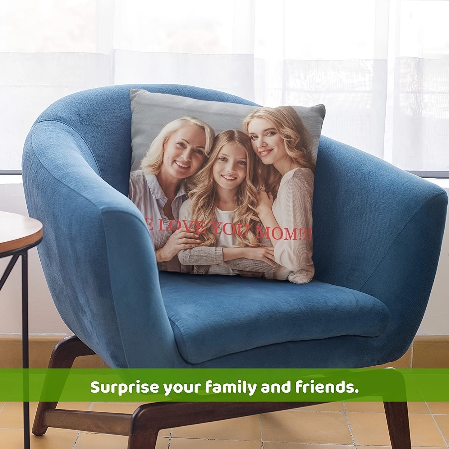 Create a custom photo and text throw pillow cover made from soft polyester knit fabric. This personalized gift is ideal for Valentine's Day, anniversaries, Christmas, birthdays, and any special occasion.