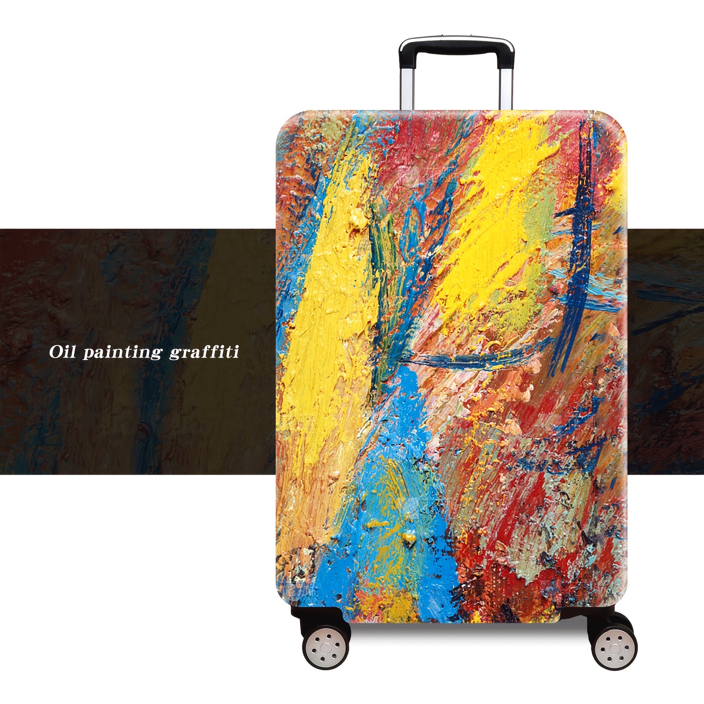 1pc Vibrant Floral & Butterfly Art Thickened Luggage Cover - TSA-Approved, Machine Washable Polyester Suitcase Protector for 50.8-71.12 cm Cases, Ideal for Business and Leisure Travel