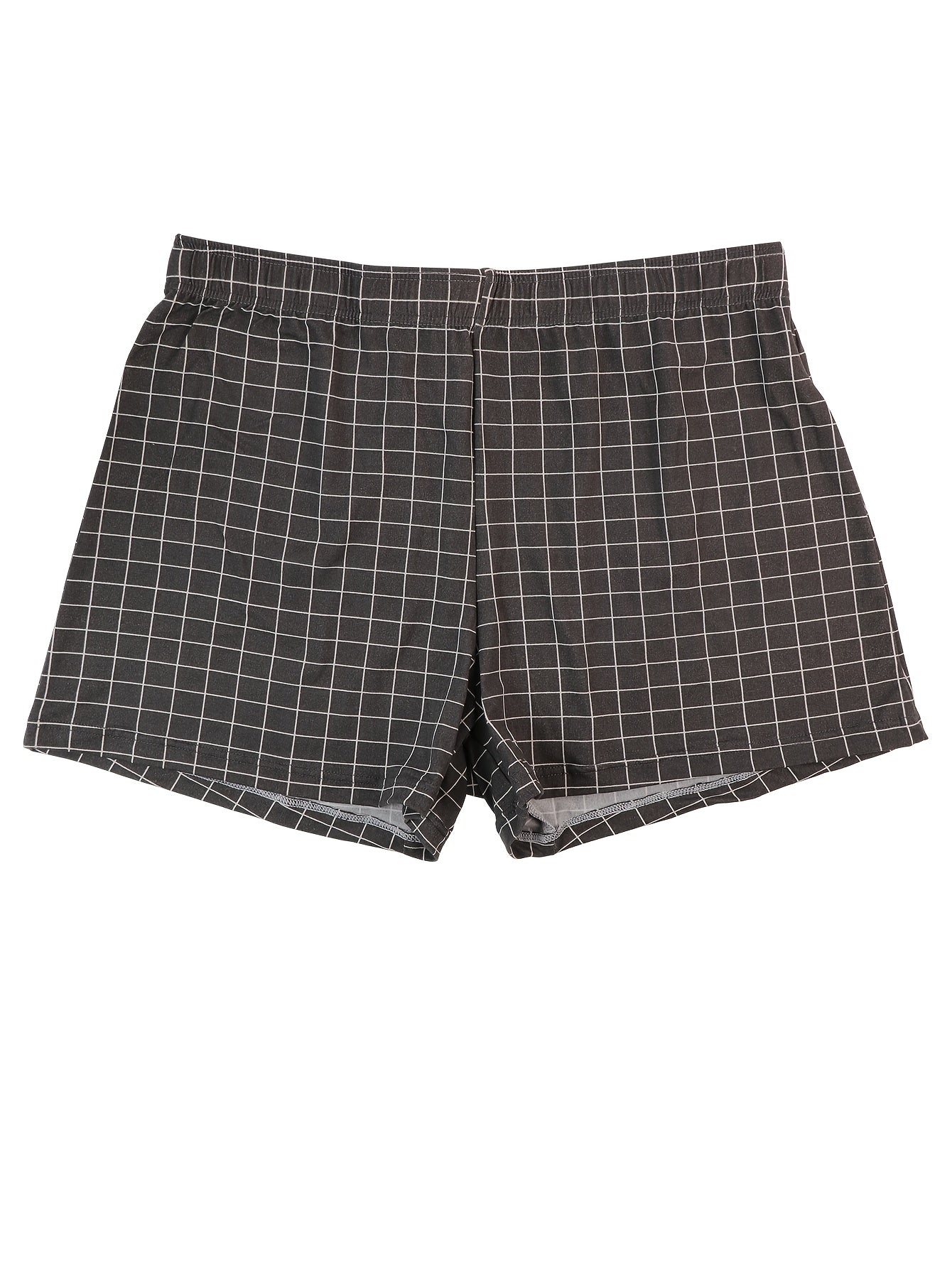 Men's 4pcs Classic Plaid Print Underpants, Trendy and Comfortable.