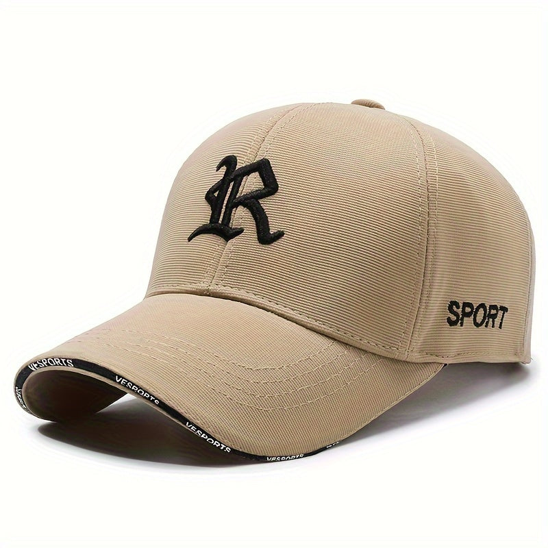 One 3D Embroidered Letter Baseball Cap made of soft polyester, hand washable, adjustable, breathable, UV protection, suitable for cycling, golf, outdoor activities, and holidays.