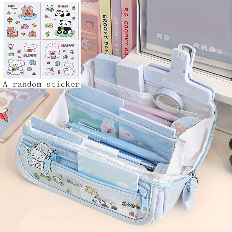 Canvas stationery bag with large capacity, ideal gift for office, school, youth, men, women, and adults. Can be used as a handheld cosmetic box.