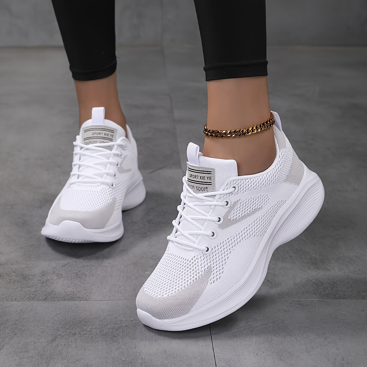 Women's lightweight mesh sports shoes with comfortable soft sole.