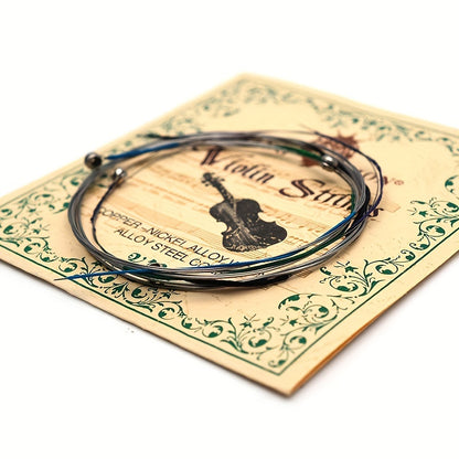 High-quality V134 violin strings designed for performance, with a steel core and white copper winding.