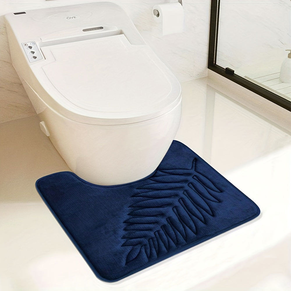 Quick-drying and highly absorbent, the AquaShield U-Shaped Bathroom Mat offers both comfort and functionality. Featuring an anti-slip design with PVC backing, this mat is machine washable and stain resistant. Made from durable polyester fiber with a