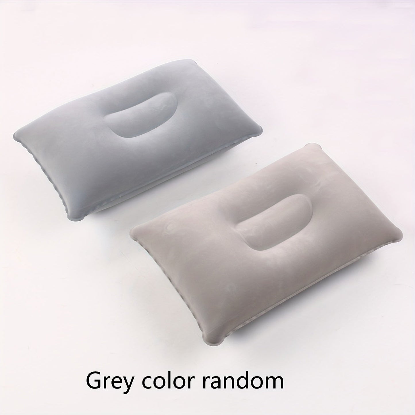 Inflatable Travel Pillow - Small Square Flocking Fabric Air Pillow for Travel with Convenient Storage, Perfect for Camping, Home Office Sleeping, Holiday Travel, Hiking, Nap, and Providing Neck and Waist Support.