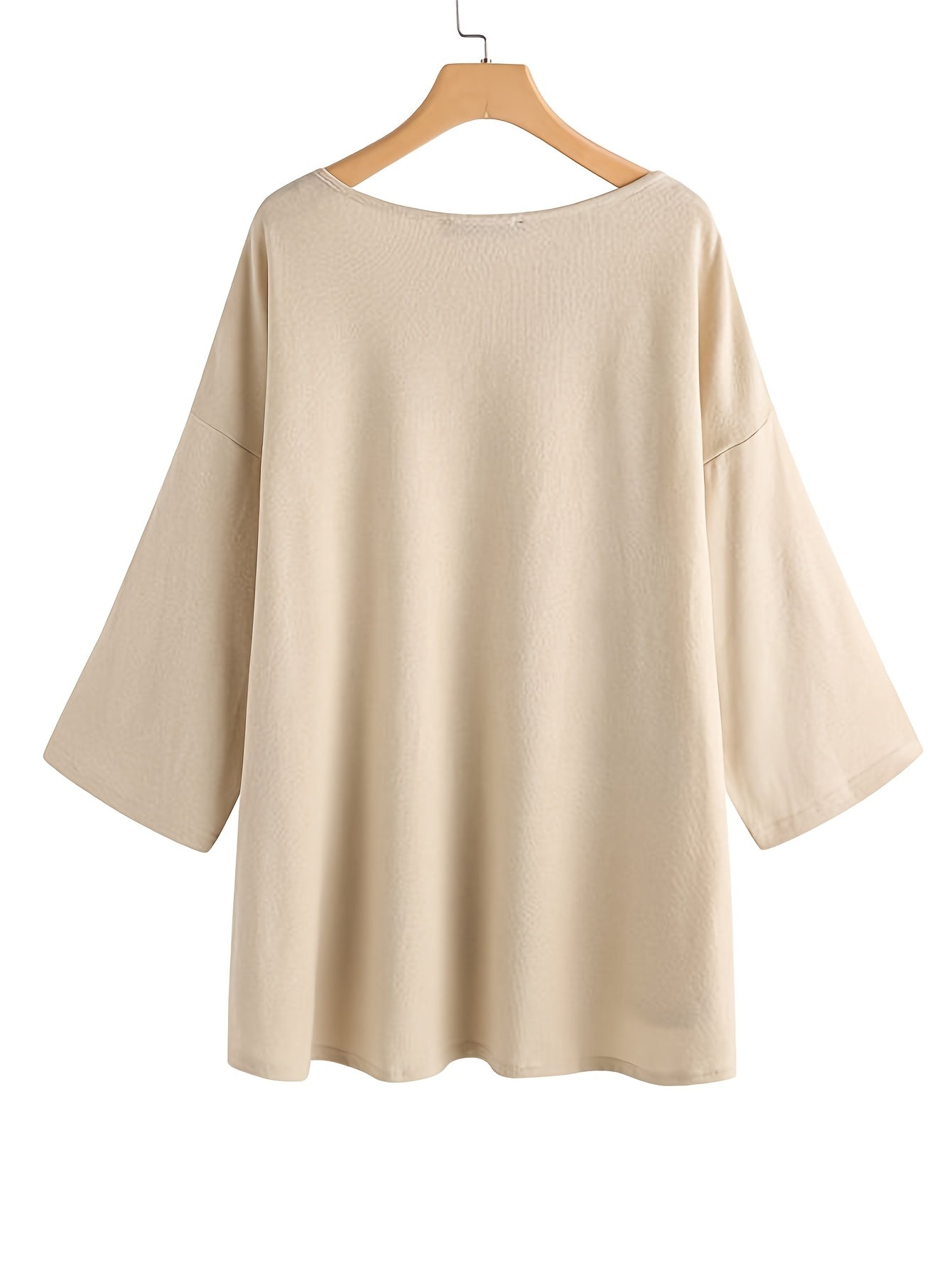 Stylish V-Neck Knit T-Shirt in Polyester, Solid Color, Slight Stretch, All Seasons, 180 g/m²