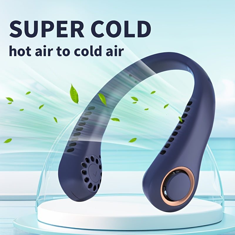 Introducing the JKUOO 2025 Portable Neck Fan - Featuring Ice-Cool Technology, Quiet Turbo Motor, and USB Rechargeable. This Wearable Mini Fan provides Fast Cooling for both Indoor and Outdoor use, making it the perfect gift for Father's Day, Mother's