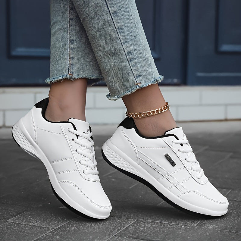 Women's casual lace-up sneakers with platform soft sole, perfect for walking or running.