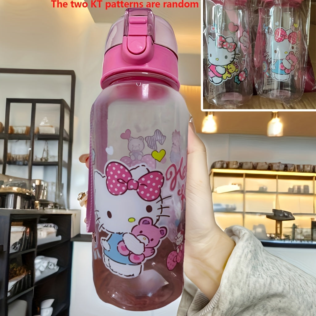 1 SANRIO authorized water container, leak-proof sports drinkware with Hello Kitty and friends design, perfect for outdoor activities and cycling, hand wash only.