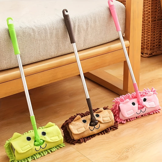 1 Piece of Cute Cartoon Mini Mop Toy for Floor Mopping, Portable and Suitable for Wet and Dry Use in Home, School, or Office Cleaning - Back to School Essential Cleaning Tool