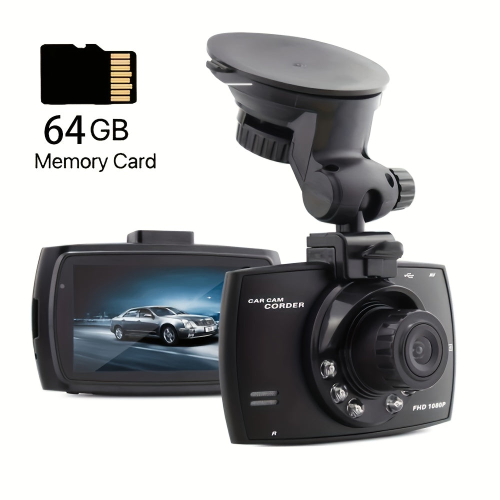 720P HD Car Dash Cam with 6.1cm IPS Display, Wide Angle, HDR, Anti-Shake Recording, One-Button Photo, Infrared Night Vision - Perfect for Cars