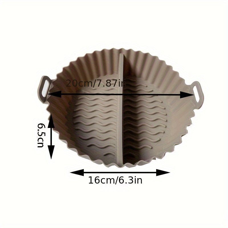 Одна силиконовая подкладка для фритюрницы с разделителем (верхний диаметр 19,99 см) для подкладок фритюрницы, силиконовой корзины, многоразового противня, аксессуаров для духовки, инструментов для выпечки, кухонных гаджетов и кухонных аксессуаров.