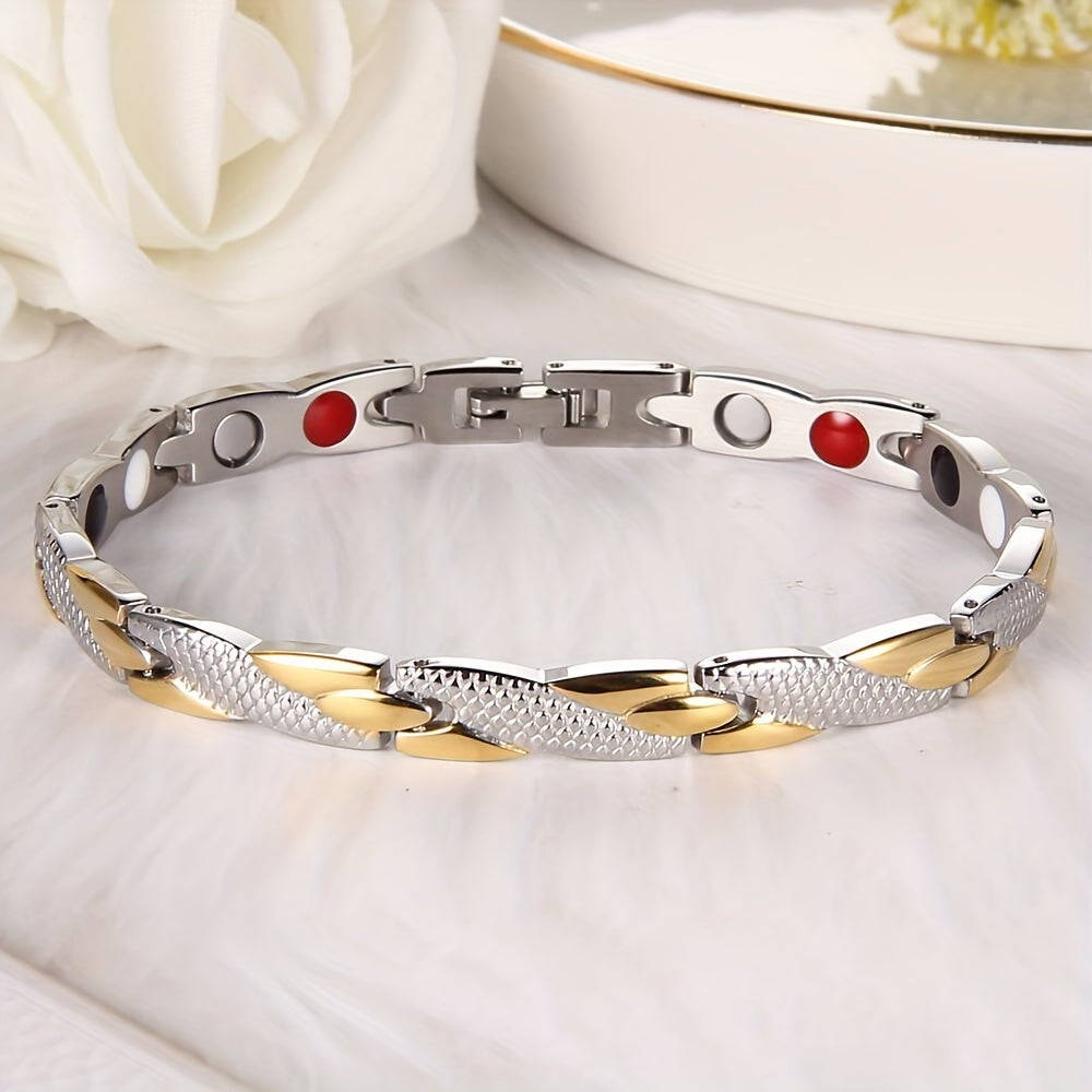 Women's Ultra Strength Titanium Magnetic Bracelet, Adjustable Length with Sizing Tool.