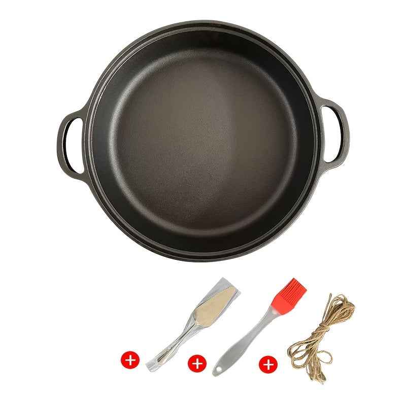 Set of 6 Cast Iron Skillets for Pancakes - Featuring Dual Handles, Non-Stick Surface, Hand Wash Only, Sturdy Uncoated Finish, Perfect for Crepes and Flatbreads