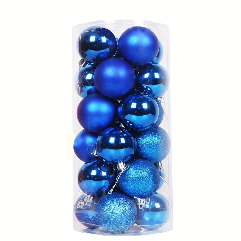 1.18 inch Christmas ball ornaments for holiday decorating. Pack of 24 shatterproof balls for Christmas trees, weddings, parties, and hanging decorations.