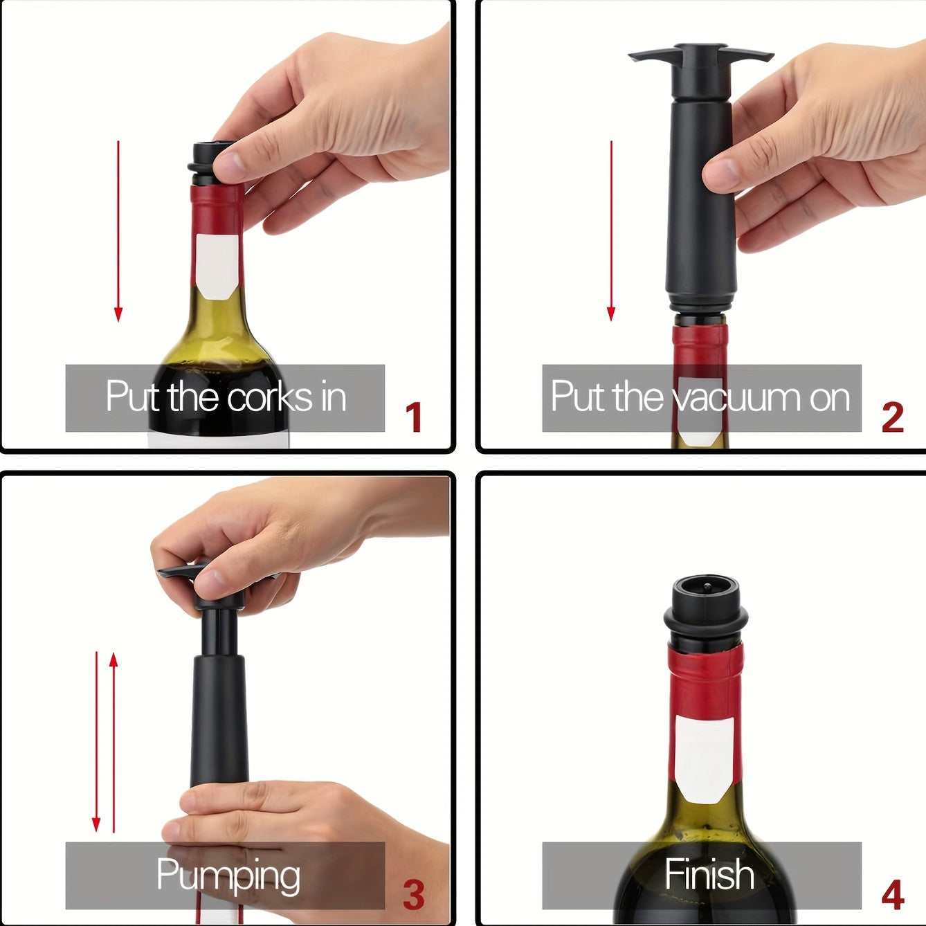 Vacuum wine preserver set to keep wine fresh, perfect for gifting on holidays